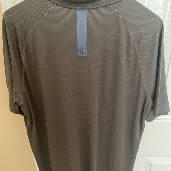 FootJoy Pink Polo Shirt with Subtle Stripes and Beretta zip up polo shirt - Picture 9 of 9